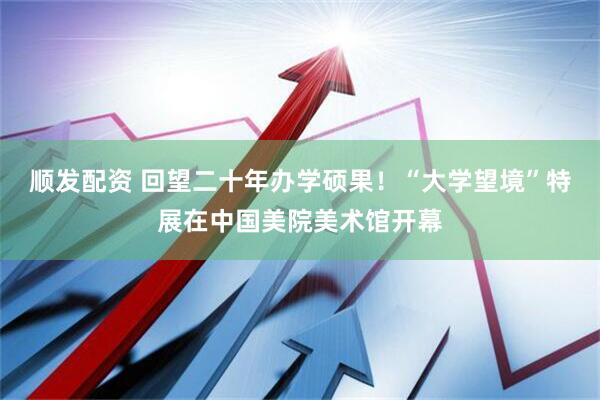顺发配资 回望二十年办学硕果！“大学望境”特展在中国美院美术馆开幕