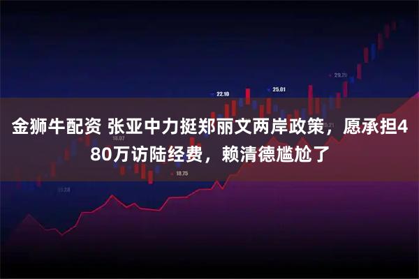 金狮牛配资 张亚中力挺郑丽文两岸政策，愿承担480万访陆经费，赖清德尴尬了