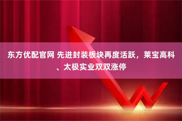 东方优配官网 先进封装板块再度活跃，莱宝高科、太极实业双双涨停